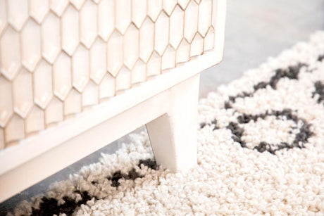 Gambon - 2 Door Wood Honeycomb Pattern Accent Cabinet - White by CoasterElevations | Bel Furniture