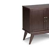 Draper - Mid Century Low Storage Cabinet - Medium Auburn Brown by Simpli-Home | Bel Furniture