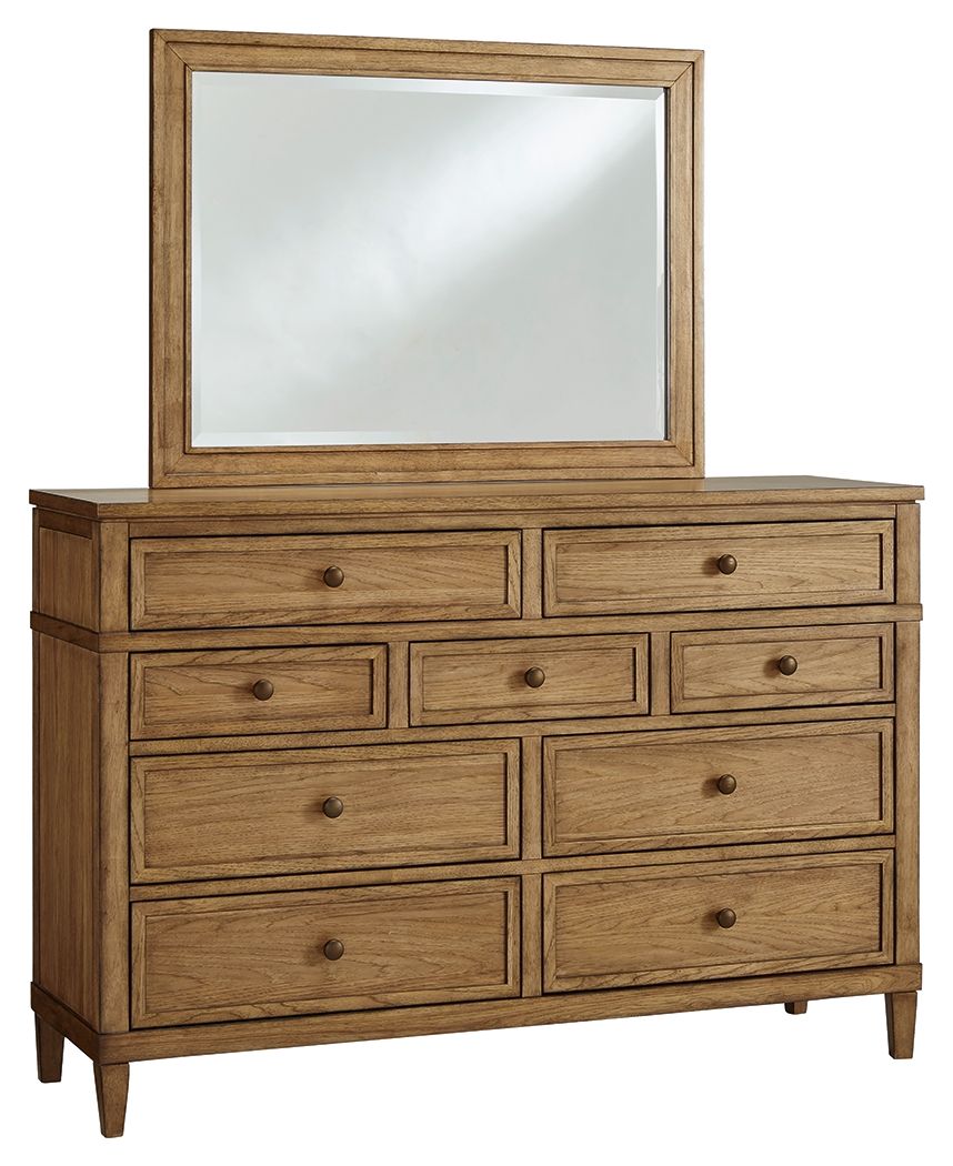 Sharlance - Dresser Light Brown Dresser & Mirror by Signature Design by Ashley® | Bel Furniture