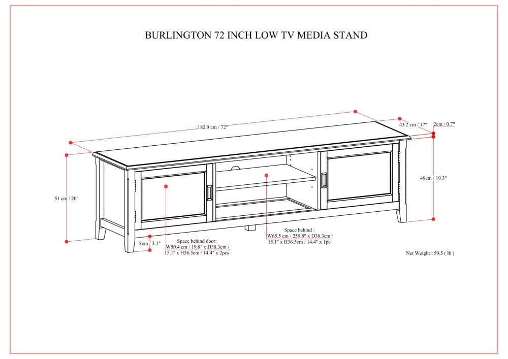 Burlington - Low TV Media Stand - Mahogany by Simpli-Home | Bel Furniture