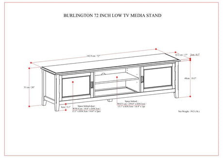 Burlington - Low TV Media Stand - Mahogany by Simpli-Home | Bel Furniture