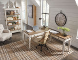 Realyn - Home Office L Shaped Desk - White / Brown