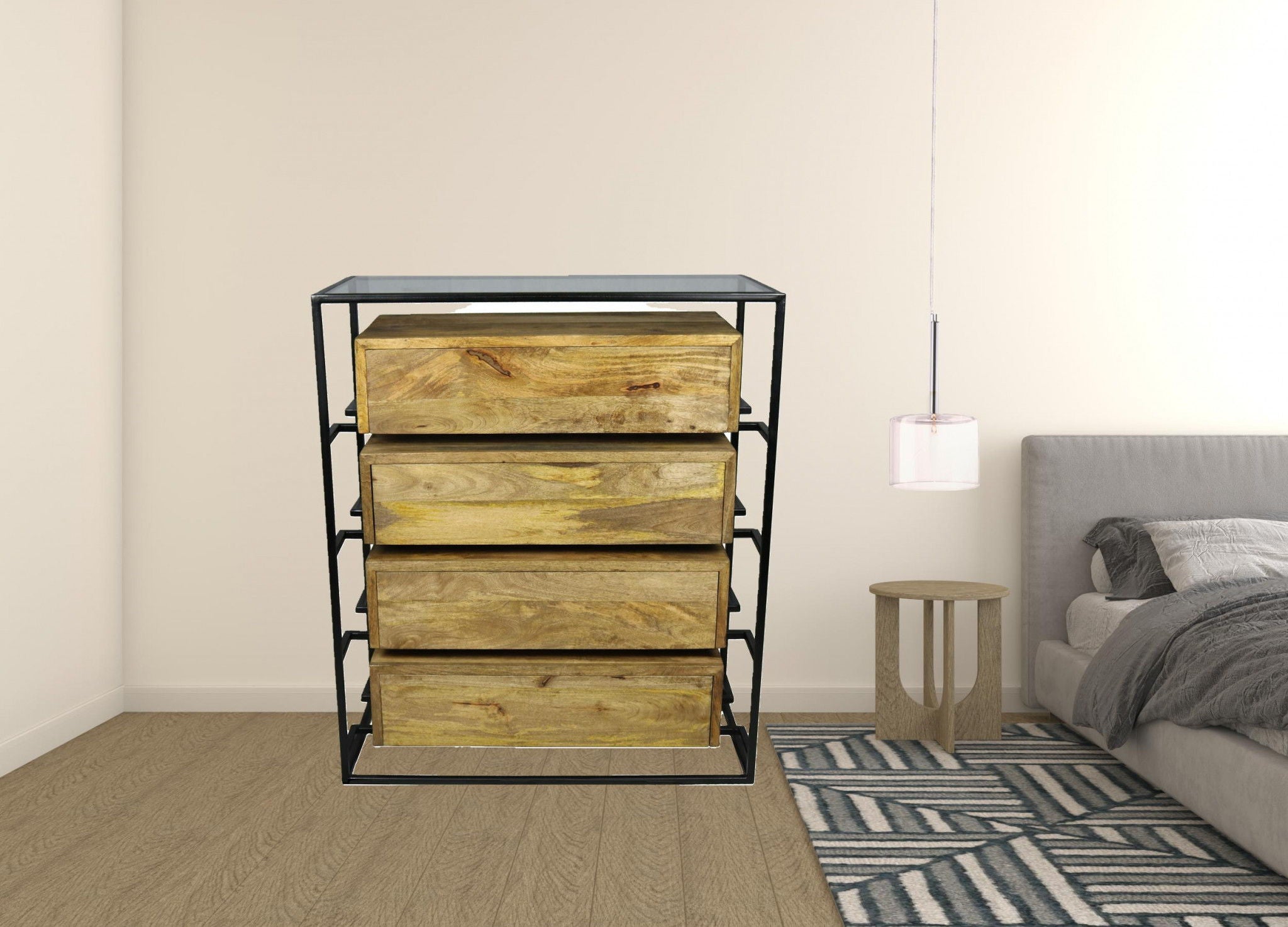 Wood 4 Drawer Chest - Natural