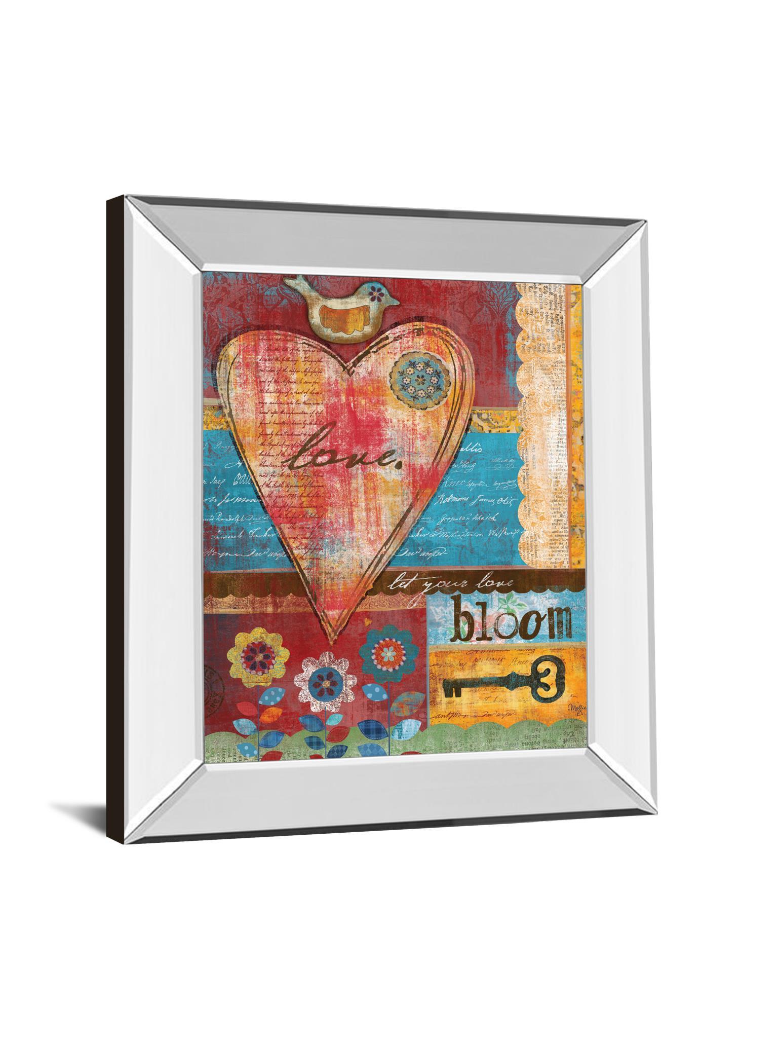 Love By Mollie B - Mirror Framed Print Wall Art - Red