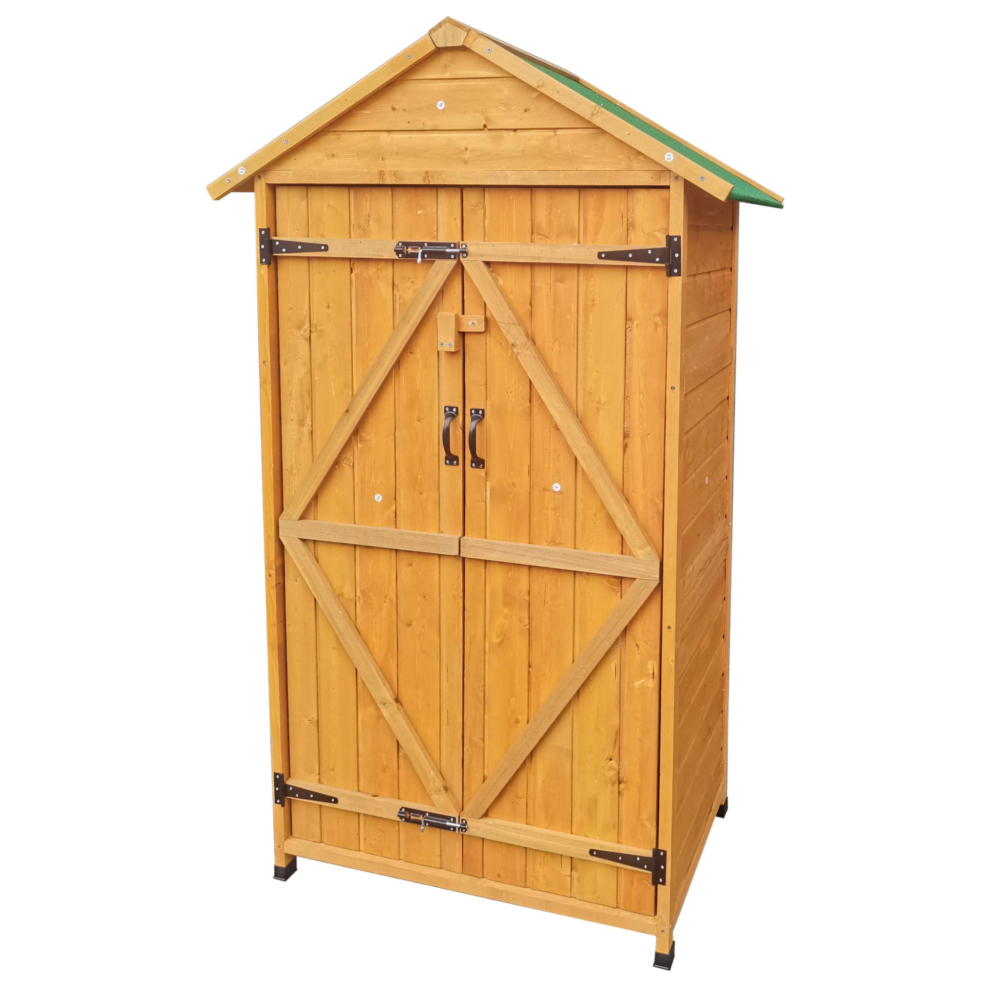 Wooden Shed Natural For Backyard Garden Big Spire Tool Storage - Natural