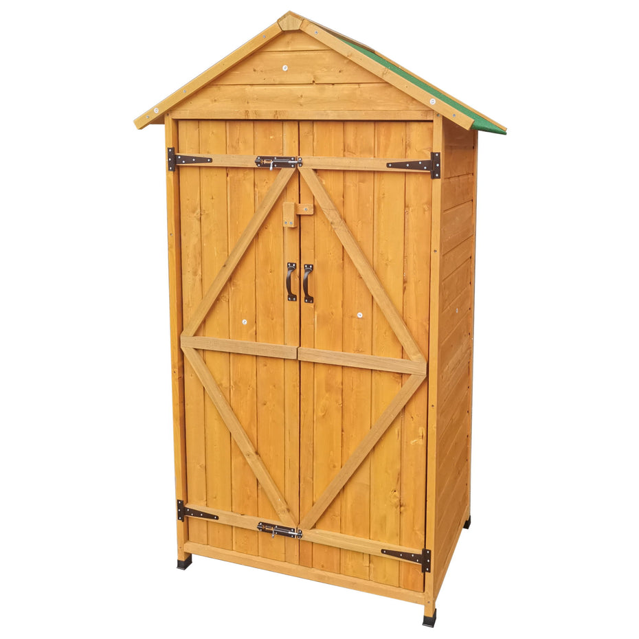 Wooden Shed Natural For Backyard Garden Big Spire Tool Storage - Natural