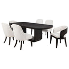 Leandro - 5 Piece Rectangular Dining Table Set - Cream / Burnished Black