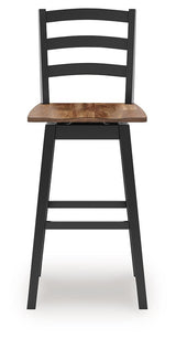 Wildenauer - Tall Swivel Barstool (Set of 2) - Brown / Black