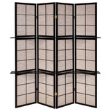 Iggy - 4-Panel Room Divider Folding Shoji Screen - Cappuccino by CoasterEveryday | Bel Furniture
