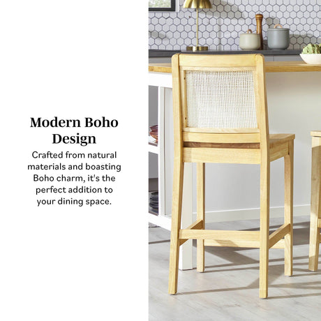 Transitional Counter Stool (Set of 2) - Natural by Walker Edison | Bel Furniture