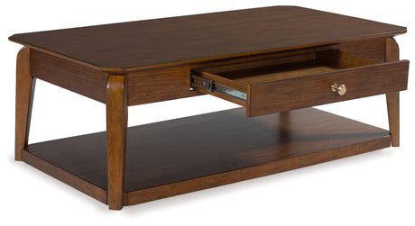 Trenmour - Medium Brown - Rectangular Cocktail Table by Signature Design by Ashley® | Bel Furniture