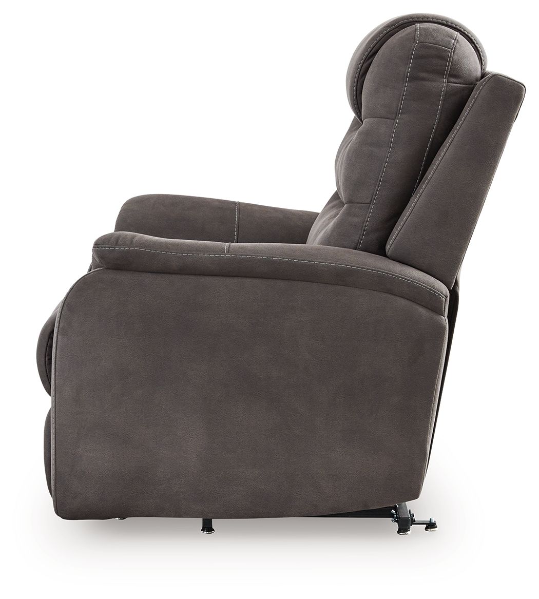 Snowfield - Gunmetal - Power Lift Recliner by Signature Design by Ashley® | Bel Furniture