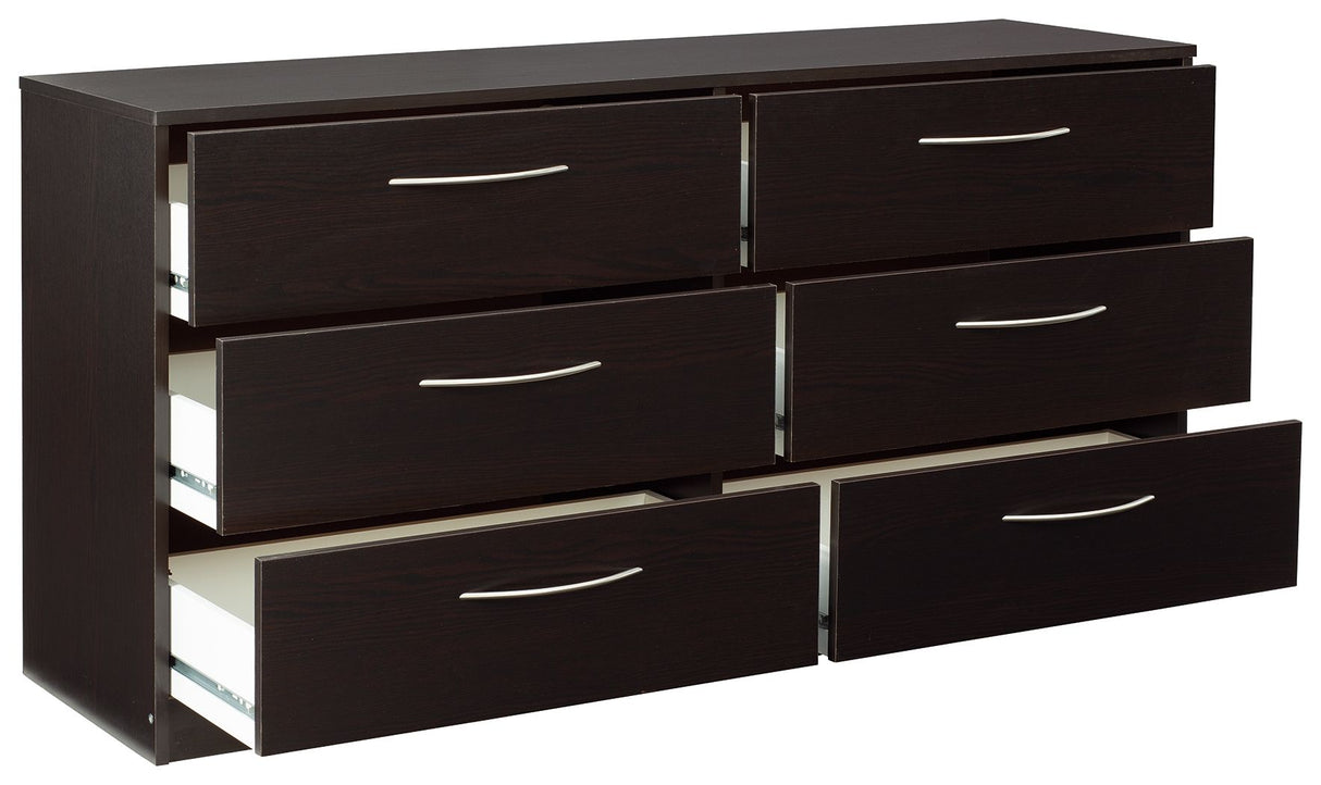 Finch - Black - Six Drawer Dresser by Signature Design by Ashley® | Bel Furniture
