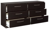 Finch - Black - Six Drawer Dresser by Signature Design by Ashley® | Bel Furniture