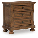 Zackaryn - Two Drawer Night Stand - Warm Brown