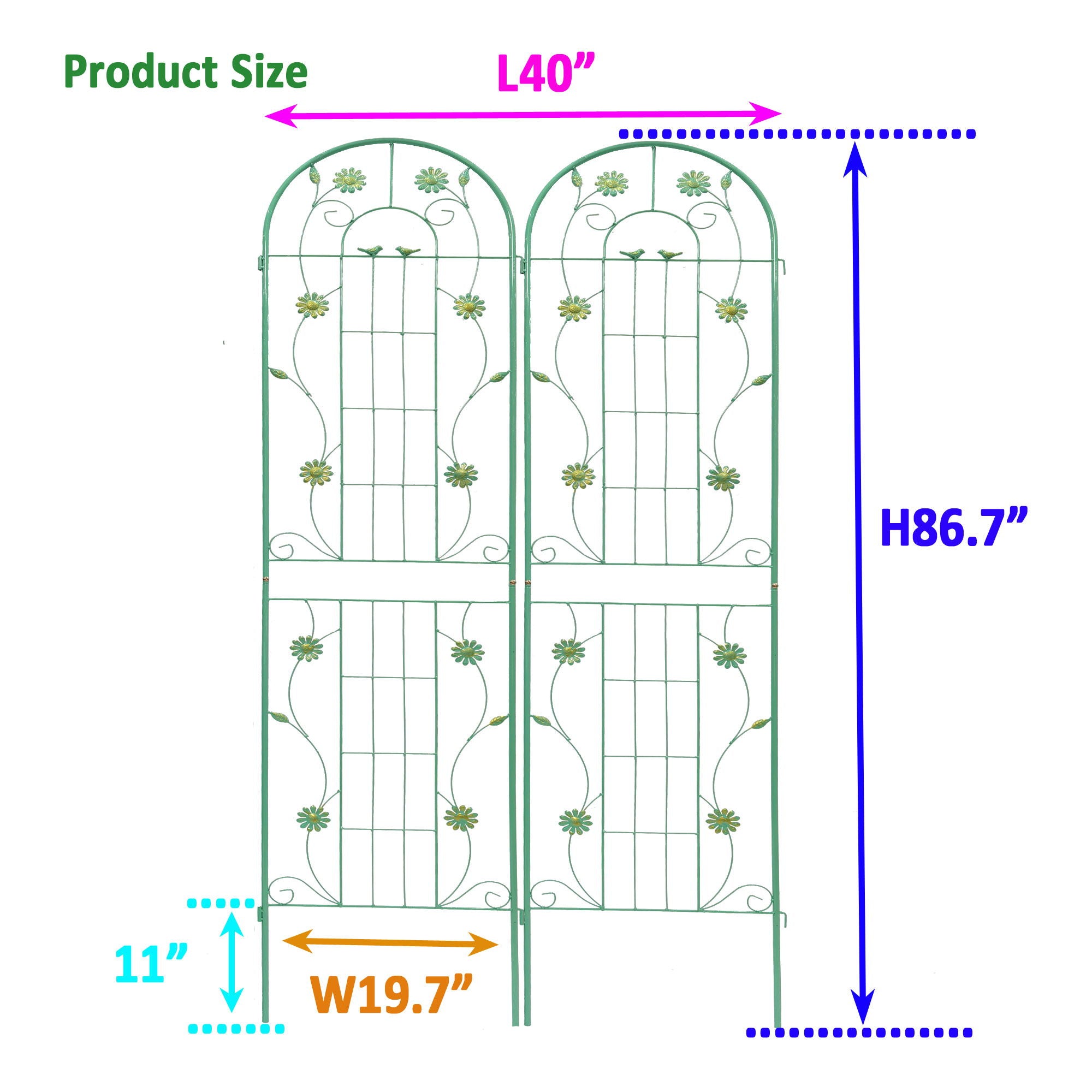 Metal Garden Trellis Rustproof Trellis For Climbing Plant Outdoor Flower Support