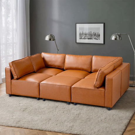Reno - Modular Sofa - Cognac by Ashcroft Furniture | Bel Furniture