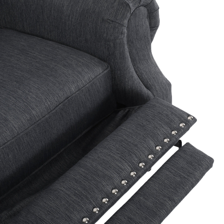 Classic Style Fabric Push Back Chair - Charcoal