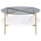 Jonelle - Round Glass Top Table by CoasterEveryday | Bel Furniture