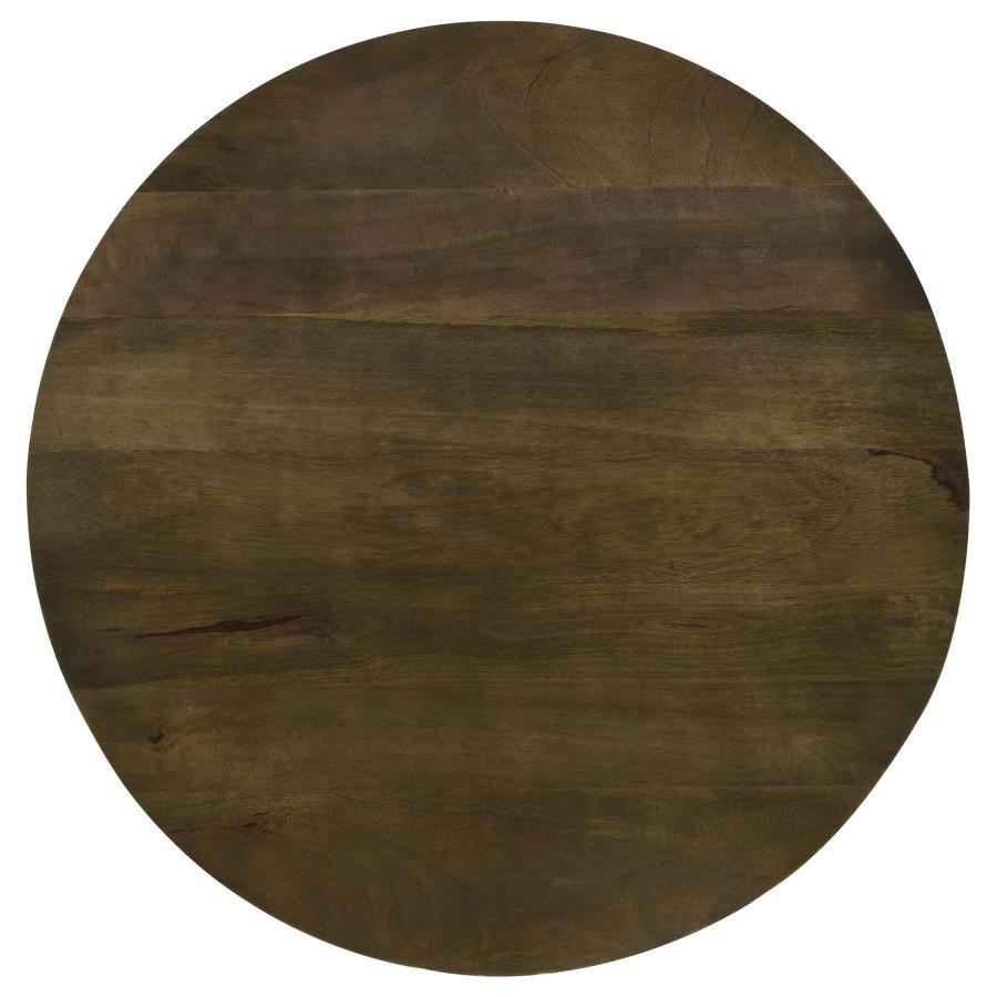 Yaritza - Round Mango Wood Coffee Table - Natural And Gunmetal by CoasterEssence | Bel Furniture