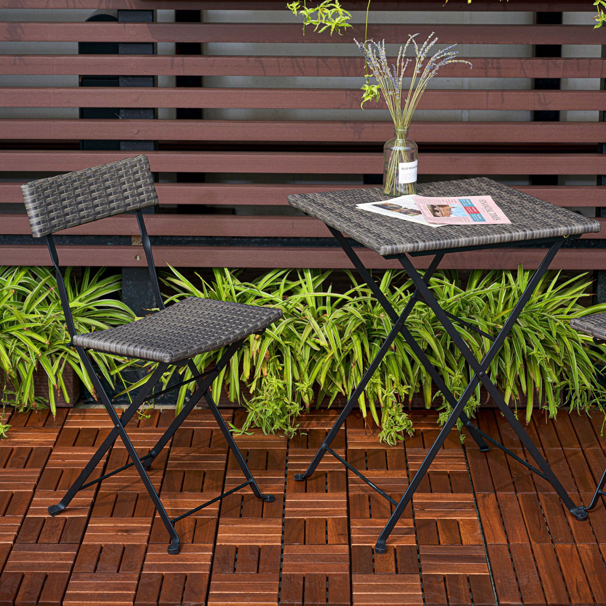 Interlocking Deck Tiles Checker Pattern, Square Acacia Hardwood Outdoor Flooring For Patio, Bancony, Pool Side