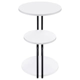 Hilly - 3-Tier Round Accent Side Table - White And Black by Coaster Fine Furniture | Bel Furniture