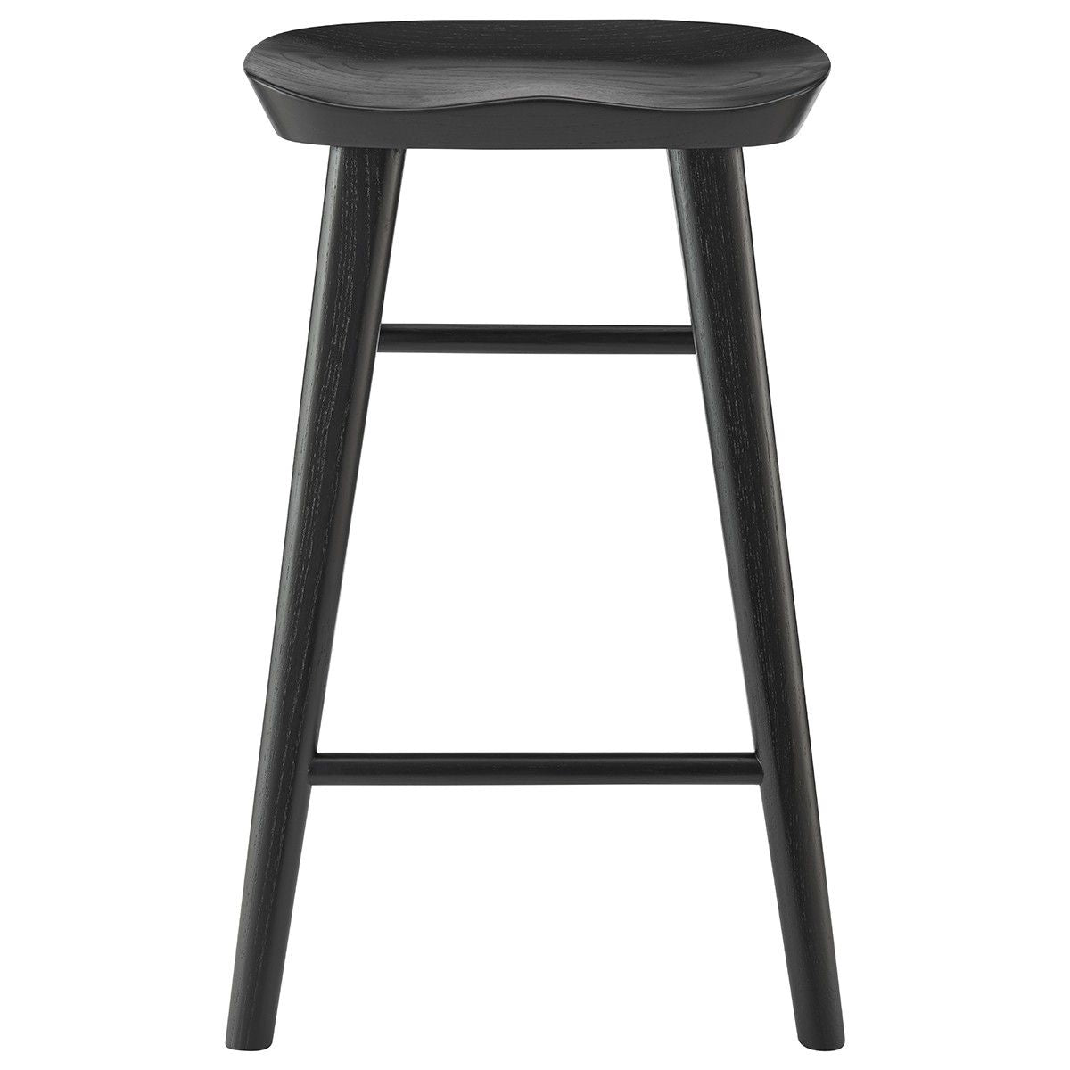 Solid Wood Backless Counter Height Bar Chair - Black