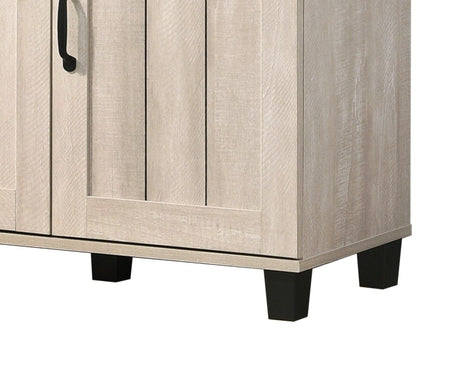 Corby - Oak Finish 3 - Door Shoe Cabinet - Dusty Gray by Lilola Home | Bel Furniture