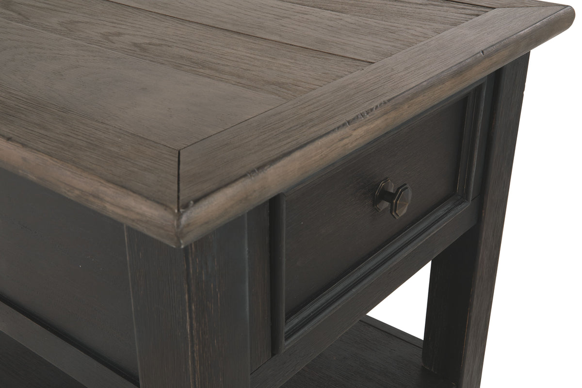 Tyler Creek - Grayish Brown / Black - Rectangular End Table by Signature Design by Ashley® | Bel Furniture