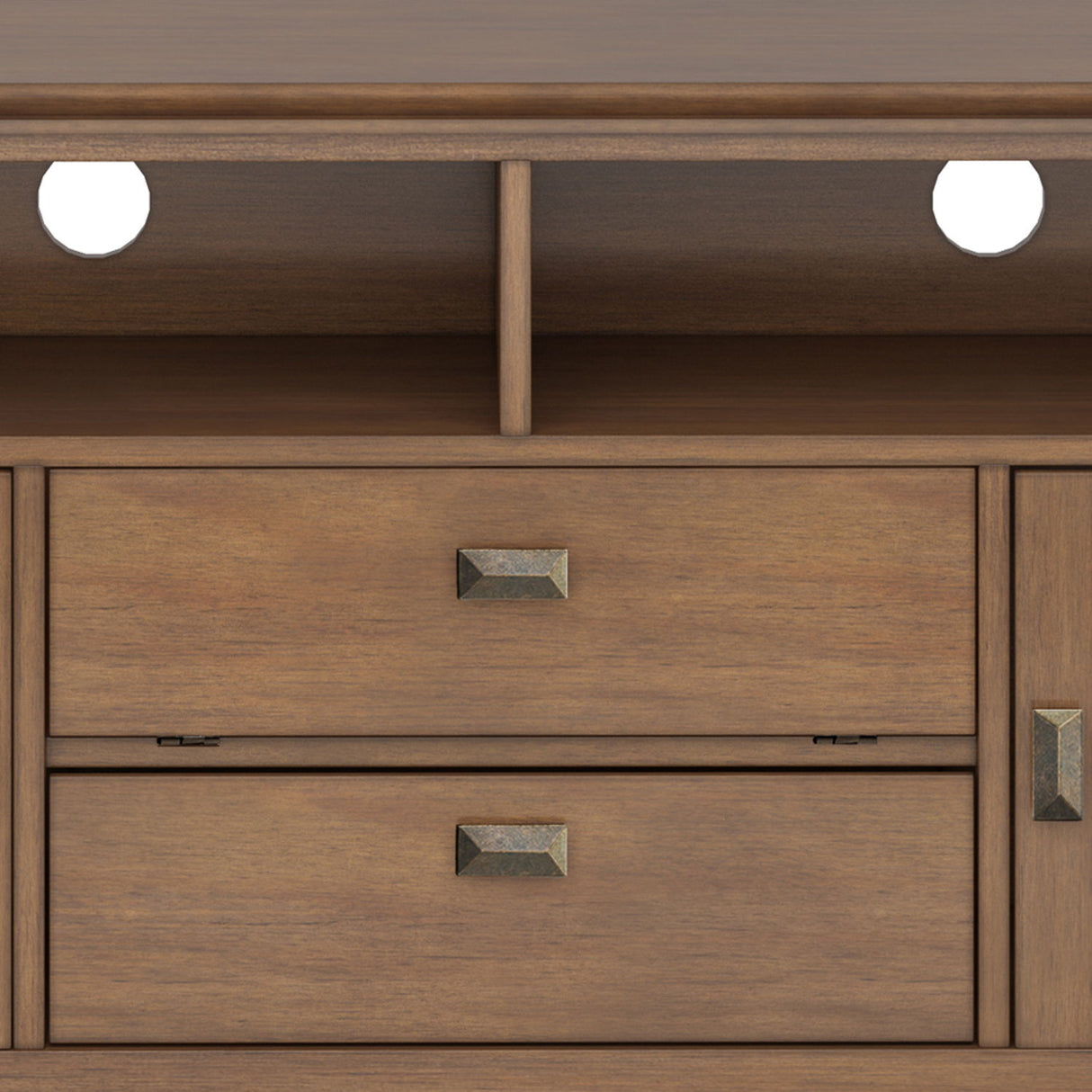 Artisan - TV Media Stand - Rustic Natural Aged Brown by Simpli-Home | Bel Furniture