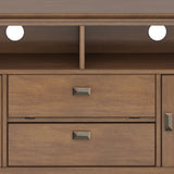 Artisan - TV Media Stand - Rustic Natural Aged Brown by Simpli-Home | Bel Furniture