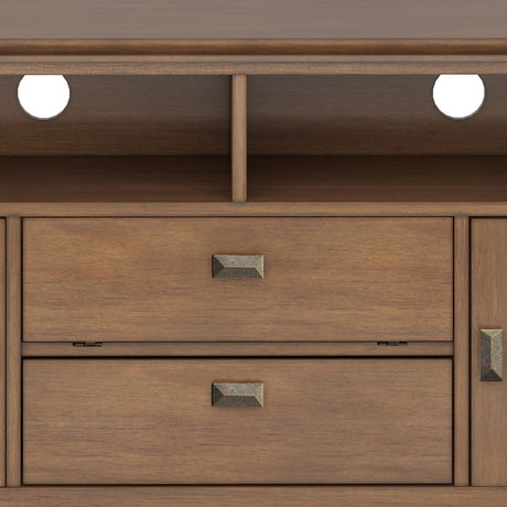 Artisan - TV Media Stand - Rustic Natural Aged Brown by Simpli-Home | Bel Furniture