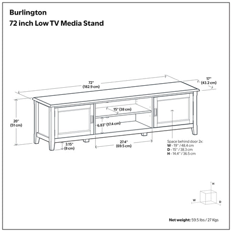 Burlington - Low TV Media Stand - Mahogany - view 2