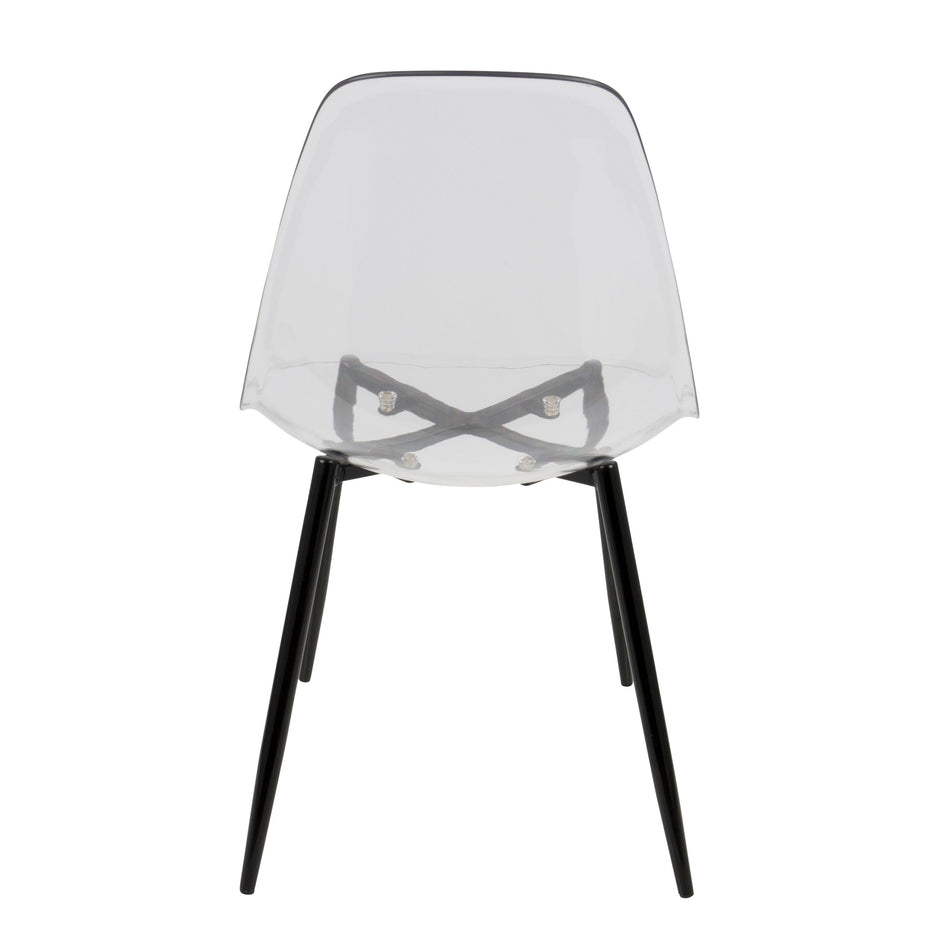 Clara - Mid-Century Modern Dining Chair (Set of 2) - Black / Clear