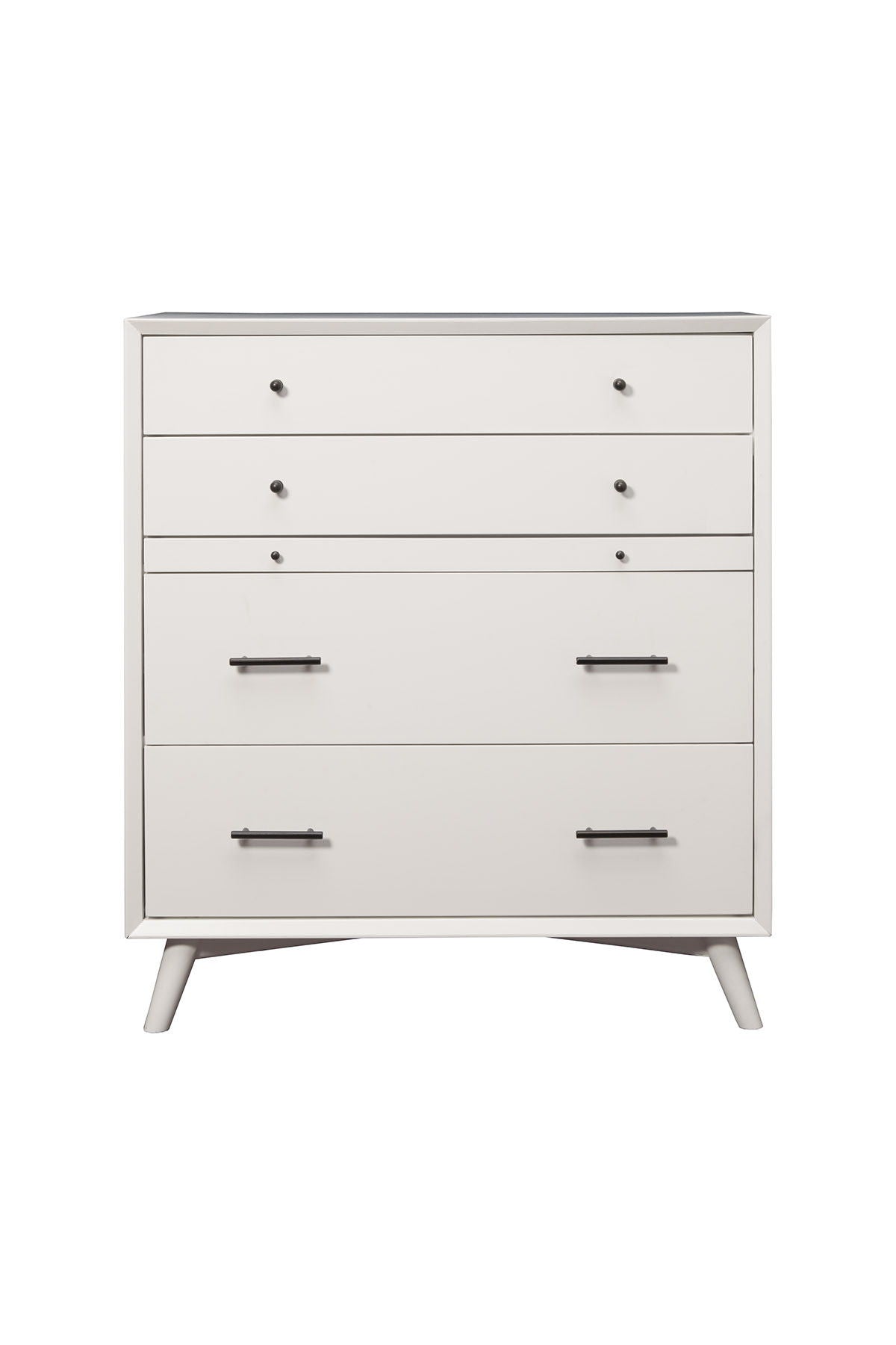 Solid Wood Four Drawer Chest - White