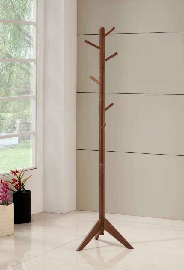 Devlin - 6 Hook Freestanding Wood Coat Rack Hat Hanger by CoasterEveryday | Bel Furniture