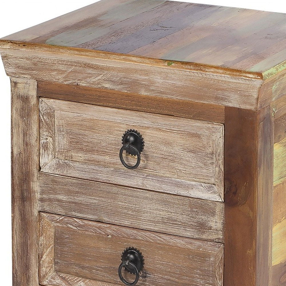 Modern Rustic Three Drawer Accent Chest - Light Brown