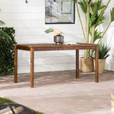 Contemporary Slat Top Acacia Wood Outdoor Dining Table by Walker Edison | Bel Furniture