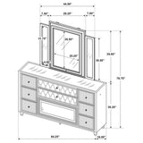 Lorient - 8-Drawer LED Bedroom Flame Box Dresser