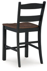 Valebeck - Black / Brown - Barstool (Set of 2) by Signature Design by Ashley® | Bel Furniture