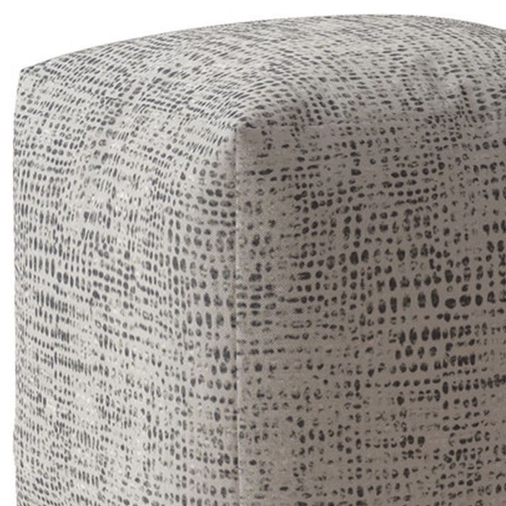 Canvas Abstract Pouf Cover - Black / Gray