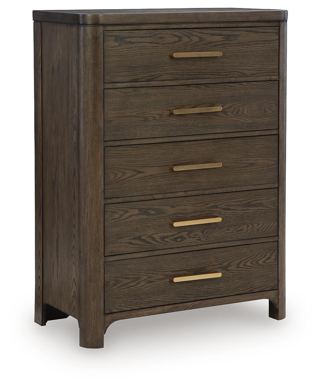 Radkin Five Drawer Chest Burnished Brown