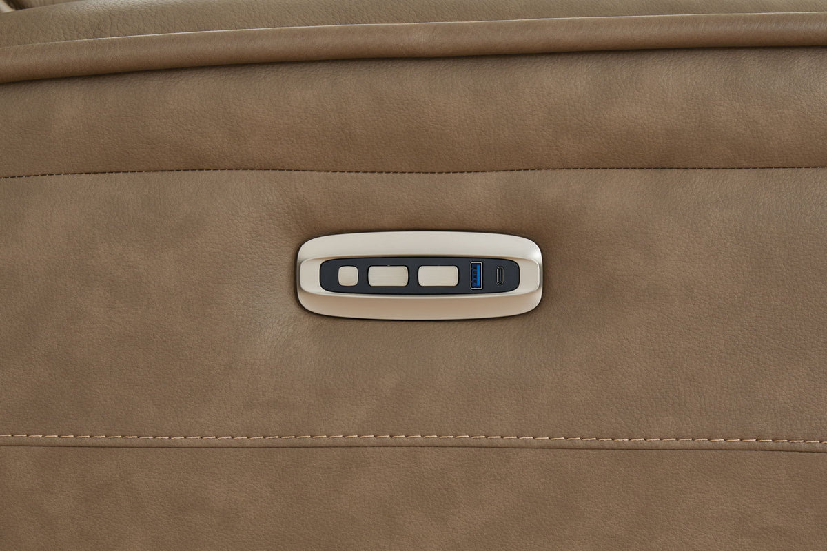 Glencroft - Power Reclining Loveseat With Console / Adjustable Headrest - Sahara