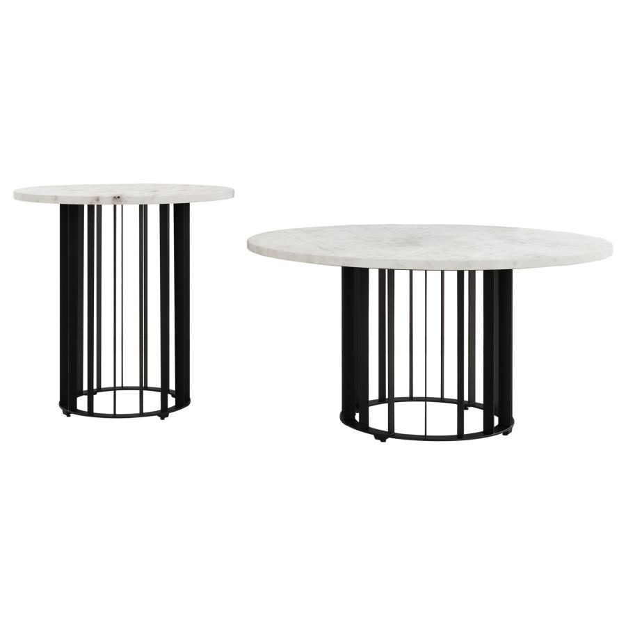 Haven - Round Marble Coffee Table Set by Coaster Fine Furniture | Bel Furniture