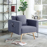 Easton - Linen Fabric Chair With USB Charging Ports Pockets And Pillows by Lilola Home | Bel Furniture