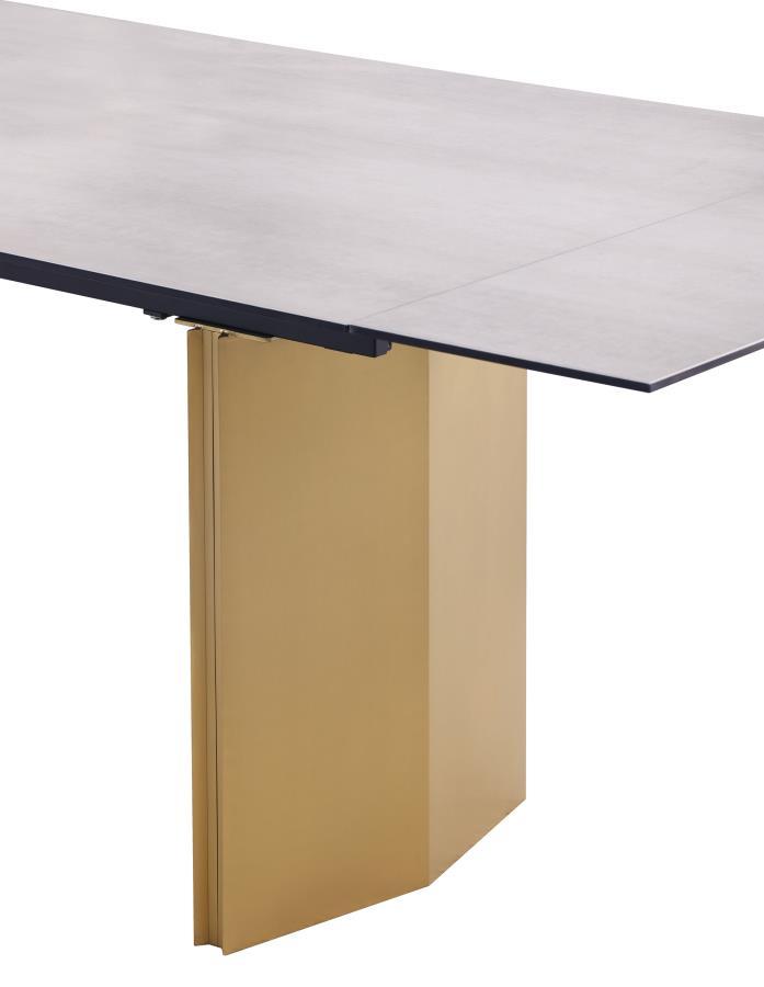 Vesa - Glass Top Extension Dining Table - Beige by Coaster Fine Furniture | Bel Furniture