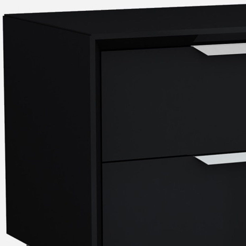 Two Drawers Nightstand - Black / Gray