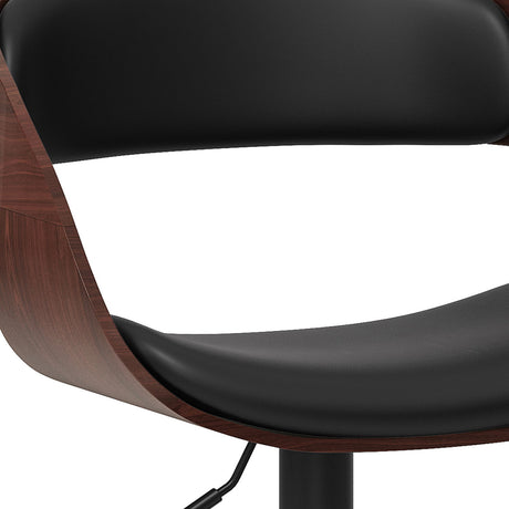 Archer - Bentwood Adjustable Swivel Bar Stool - Black by Simpli-Home | Bel Furniture