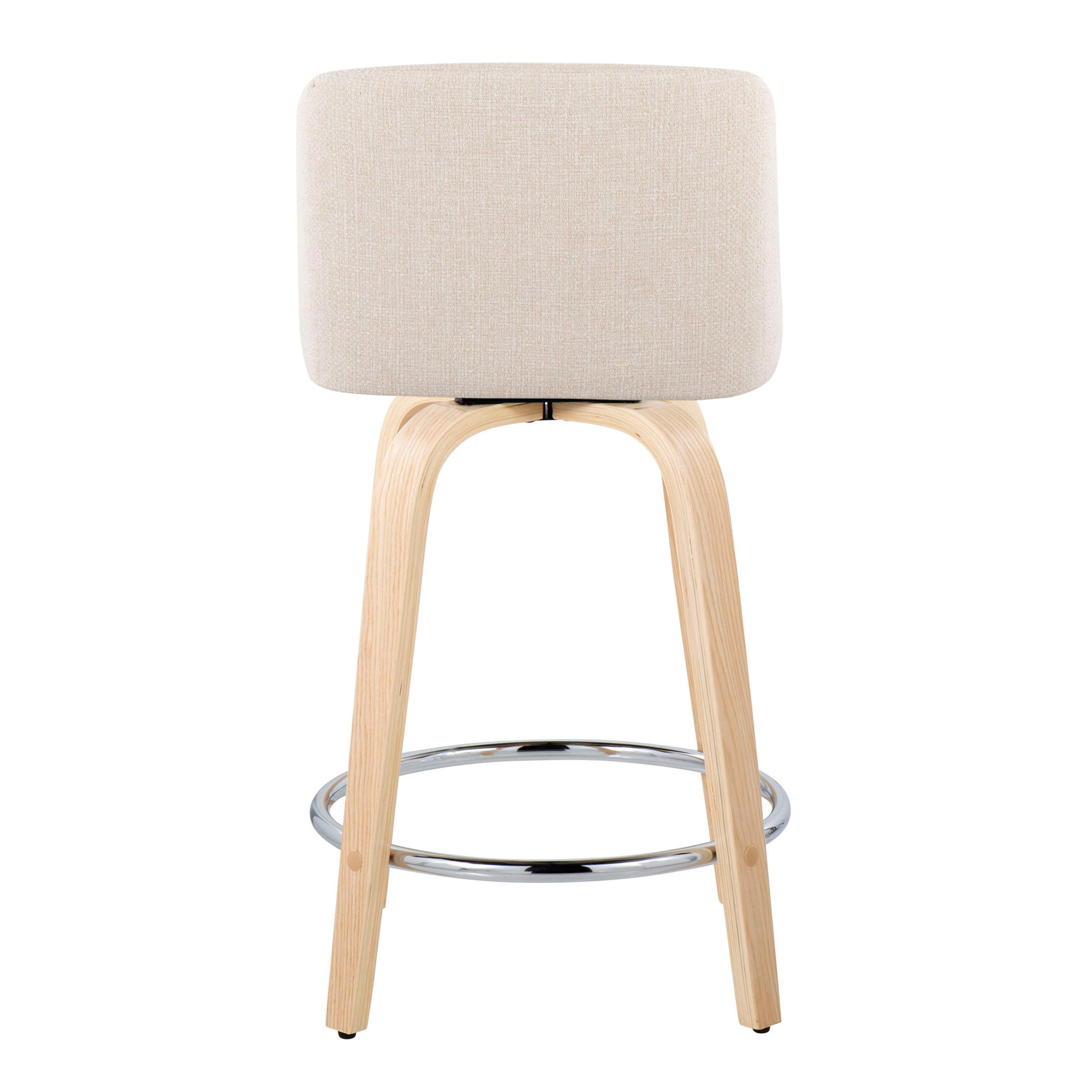 Toriano - Contemporary Fixed Height Counter Stool & Swivel And Round Footrest (Set of 2)