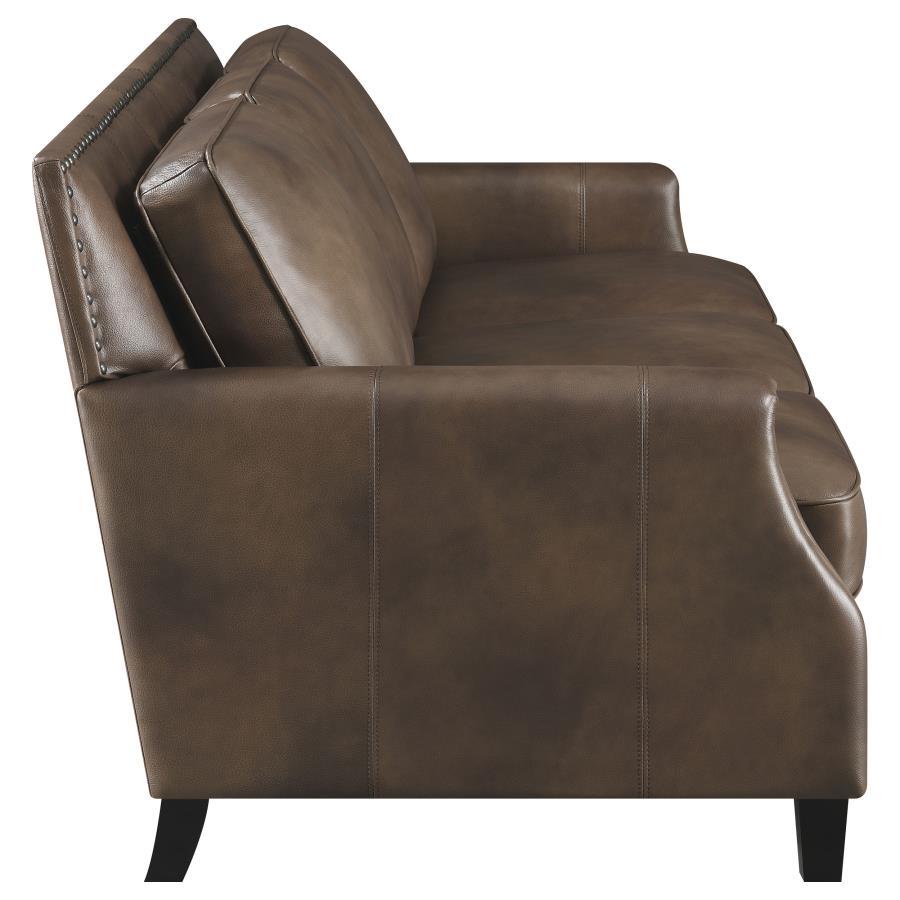 Leaton - Upholstered Recessed Arm Sofa - Brown Sugar